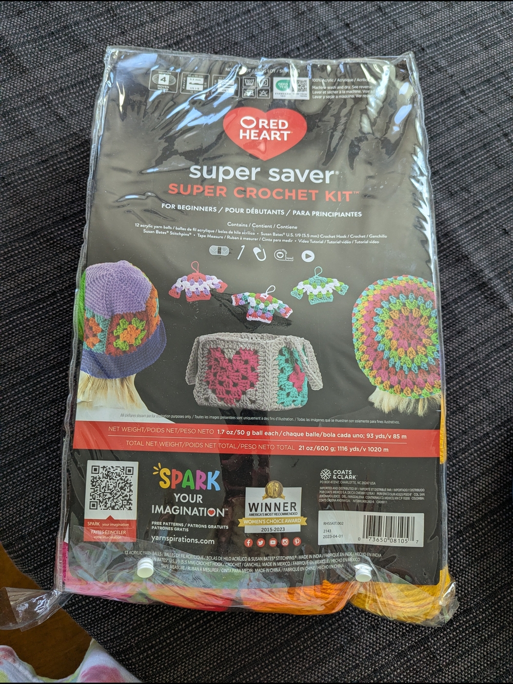 Red Heart Super Saver Super Crochet Kit - Multicolor